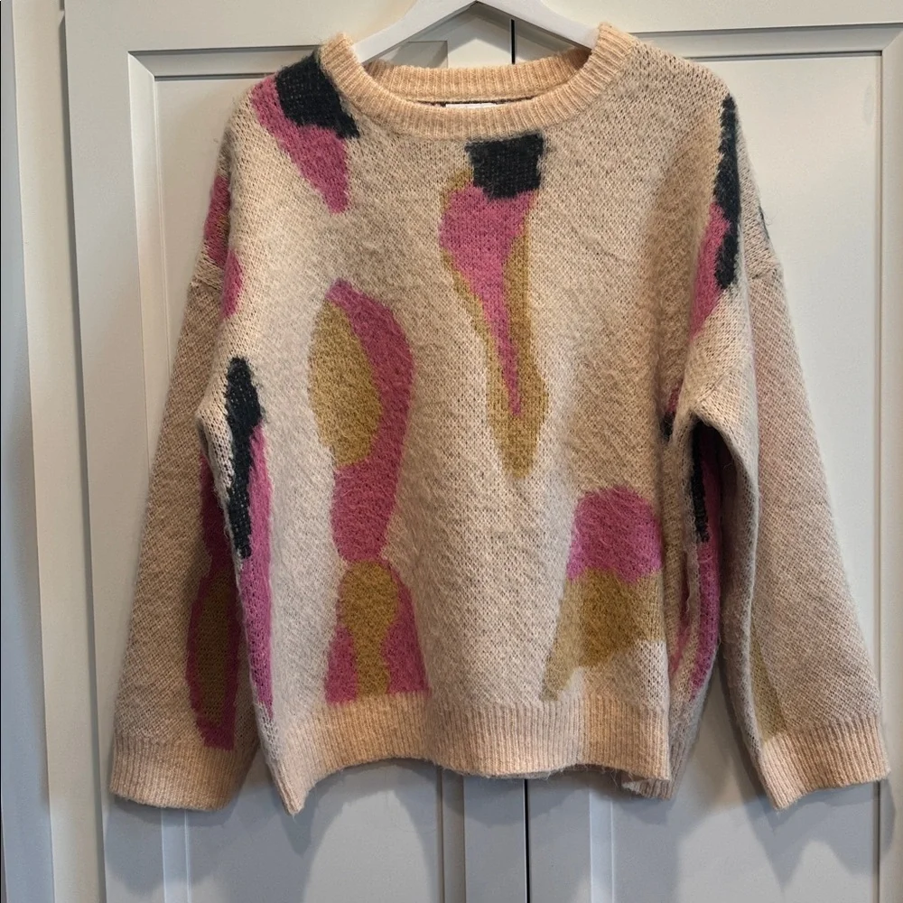 Bluivy Multi Color Oversized Fuzzy Sweater